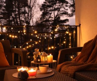 image of comfy patio with lighting