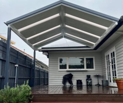 Pergola attached to a small backyard